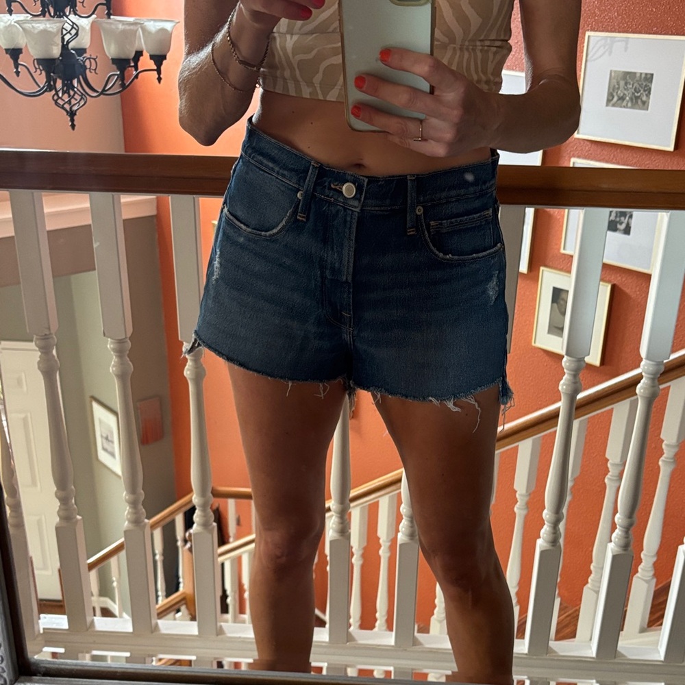 Good American Dark Blue Jean Shorts